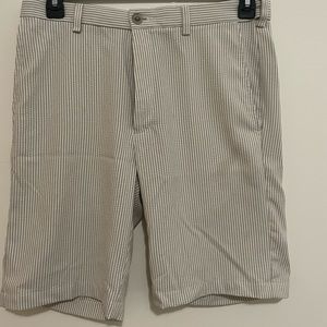 32” Haggar gold/white stripped shorts